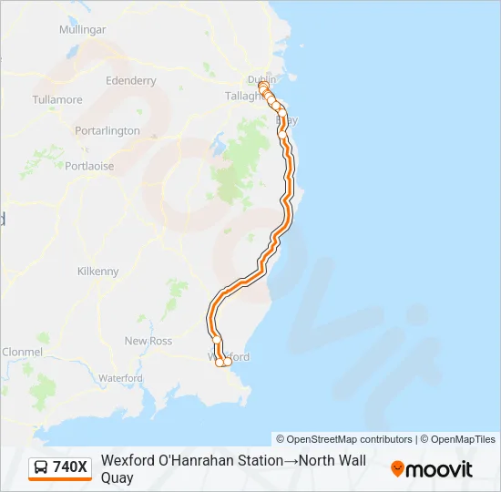 740X Bus Line Map