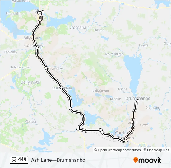 449 Bus Line Map