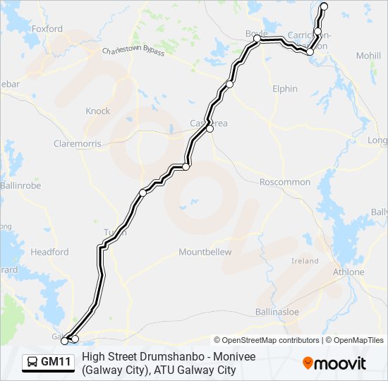 GM11 bus Line Map