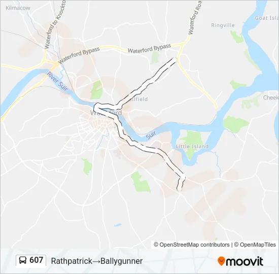 Plan de la ligne 607 de bus