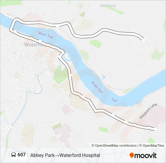 Plan de la ligne 607 de bus