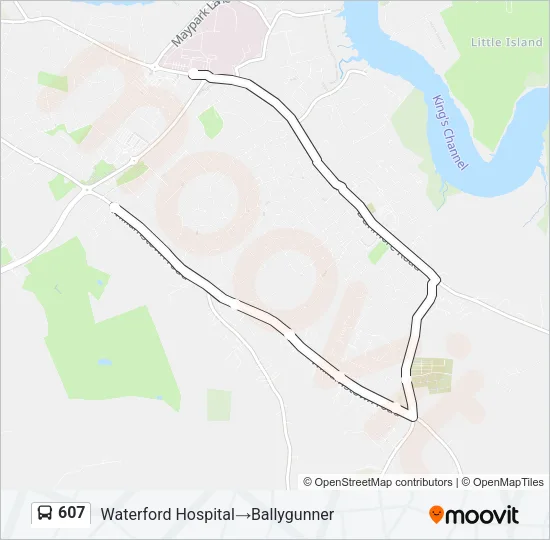Plan de la ligne 607 de bus