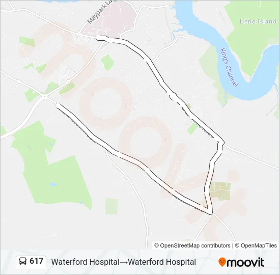 Plan de la ligne 617 de bus
