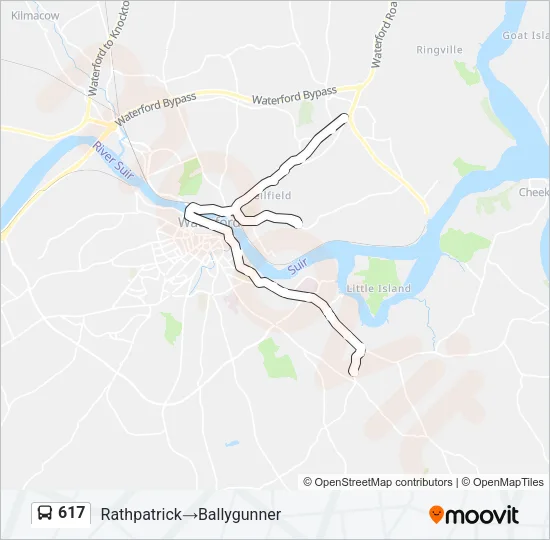 Plan de la ligne 617 de bus