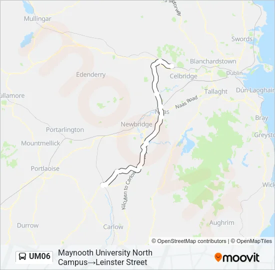 Plan de la ligne UM06 de bus