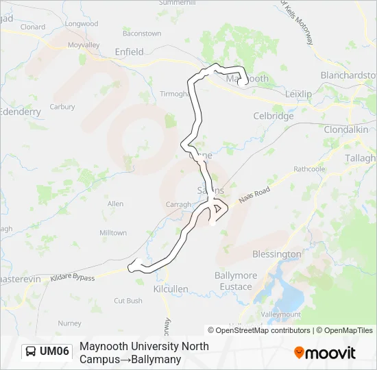 Plan de la ligne UM06 de bus