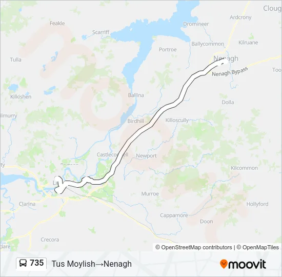 Plan de la ligne 735 de bus