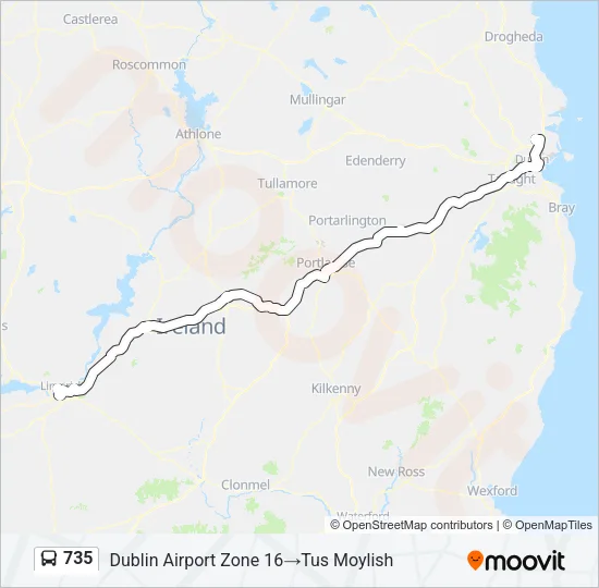 Plan de la ligne 735 de bus