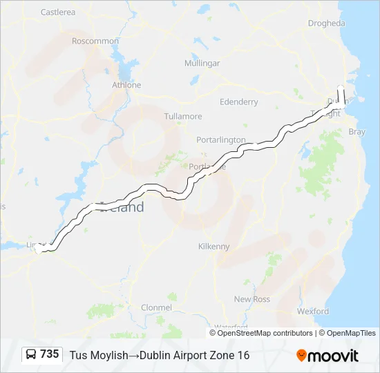 Plan de la ligne 735 de bus