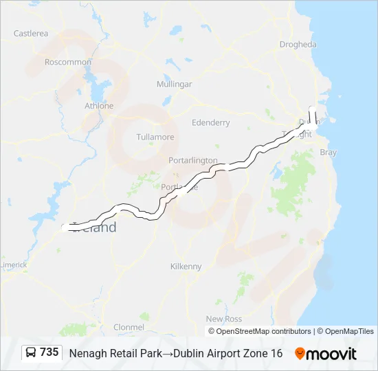 Plan de la ligne 735 de bus