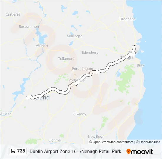 Plan de la ligne 735 de bus