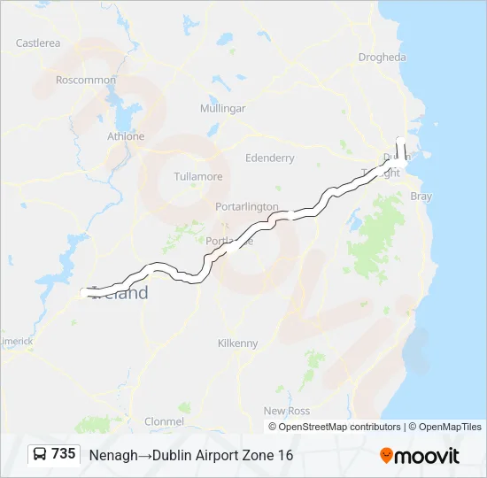 Plan de la ligne 735 de bus