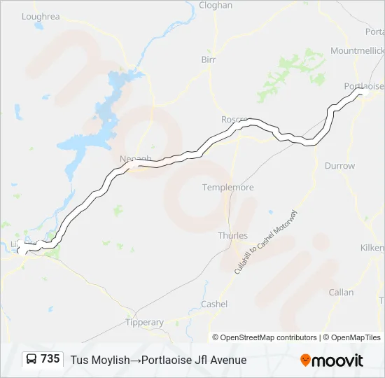Plan de la ligne 735 de bus