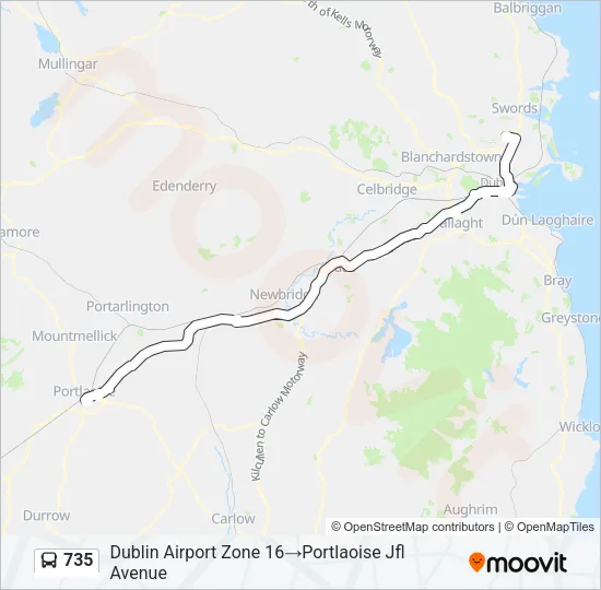 Plan de la ligne 735 de bus