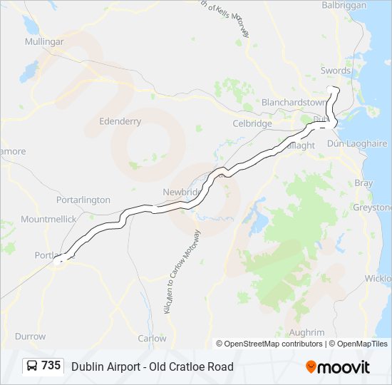 735 Route Schedules, Stops & Maps Dublin Airport‎→Portlaoise Centre