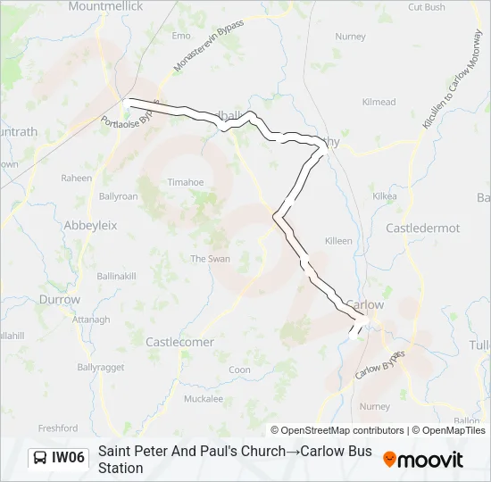Plan de la ligne IW06 de bus