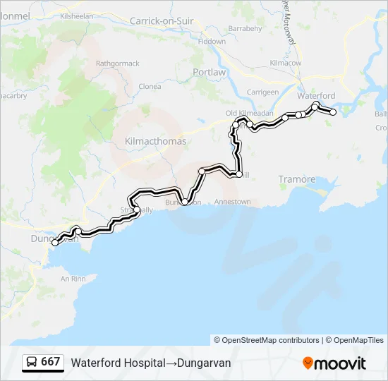 667 Bus Line Map