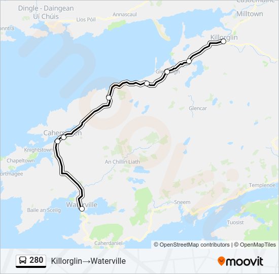 280 Bus Line Map