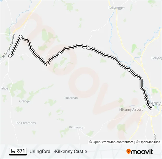 871 Bus Line Map