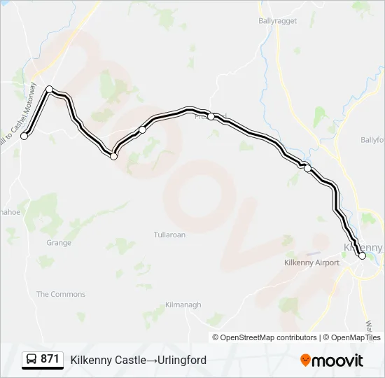 871 Bus Line Map