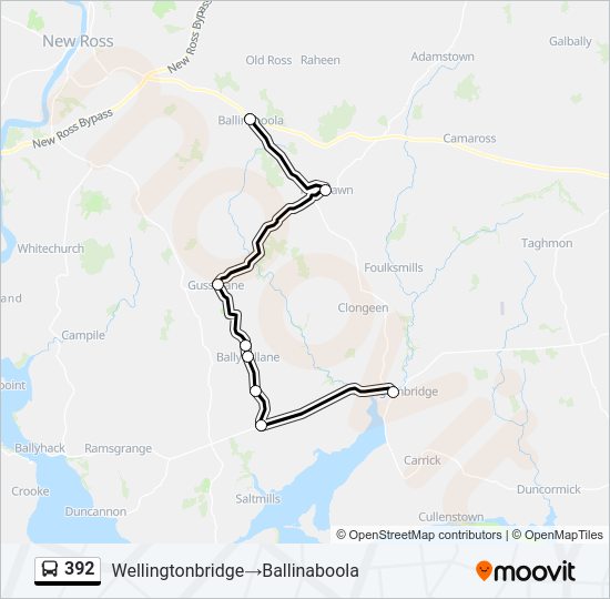 392 Bus Line Map