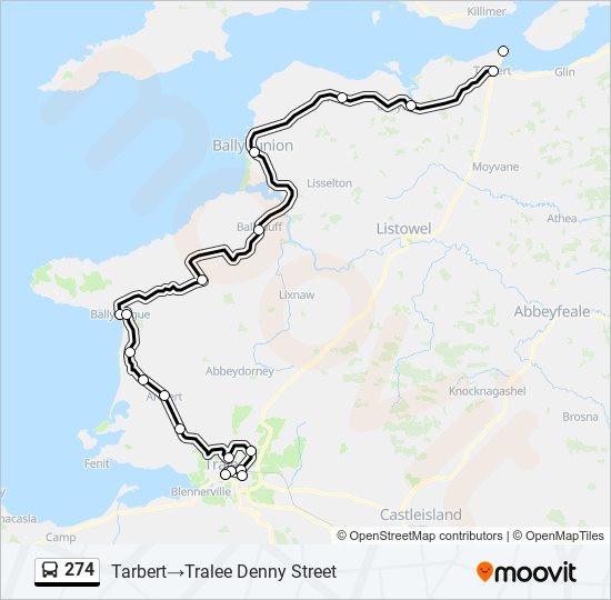 274 Bus Line Map