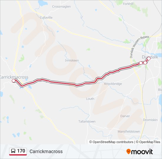 170 bus Line Map