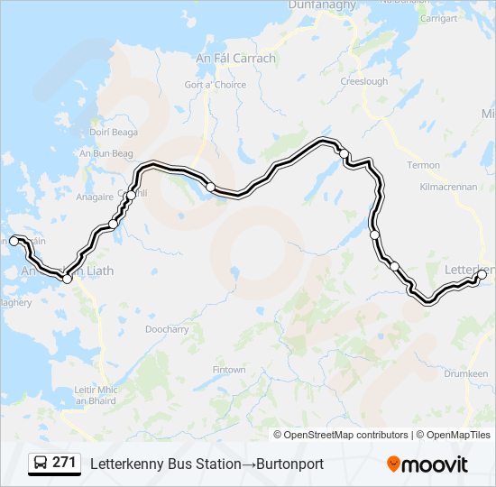 Plan de la ligne 271 de bus