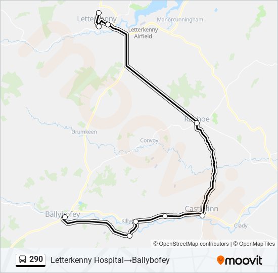 290 bus Line Map