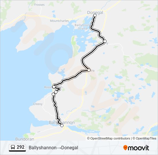 Plan de la ligne 292 de bus