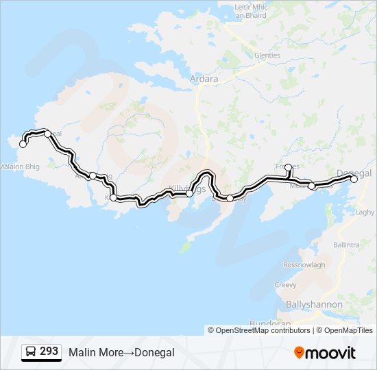 Plan de la ligne 293 de bus