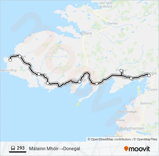 293 Bus Line Map