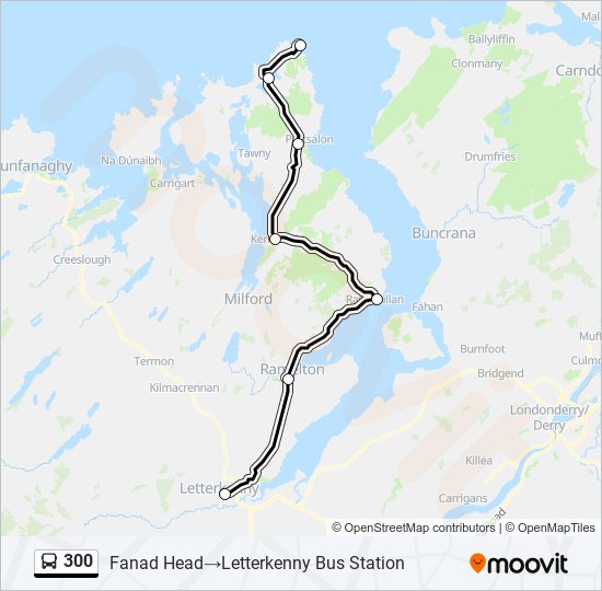 Plan de la ligne 300 de bus