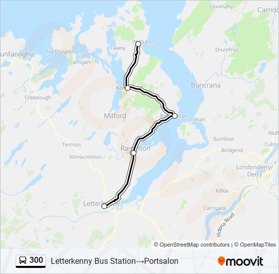 Plan de la ligne 300 de bus