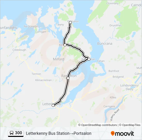 300 Bus Line Map
