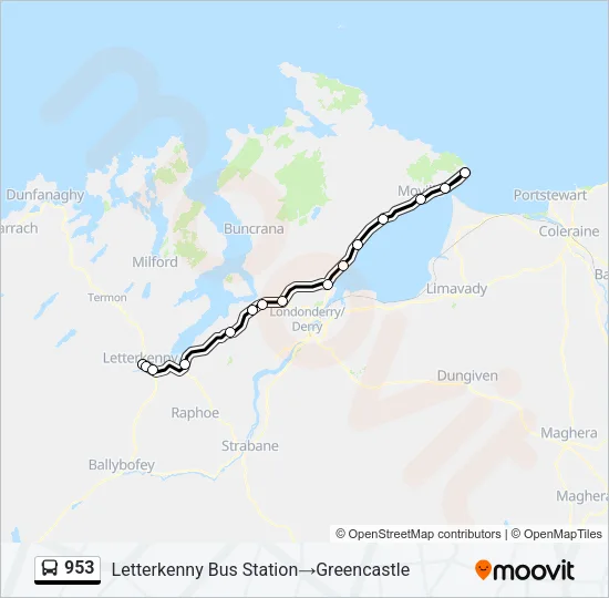 953 Bus Line Map