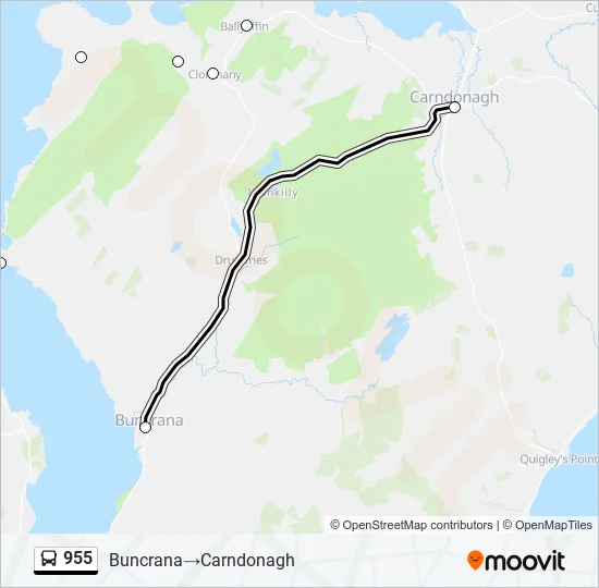 955 Bus Line Map
