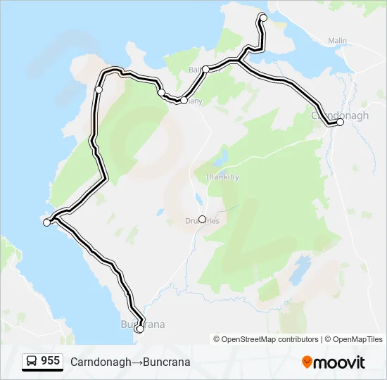955 Bus Line Map