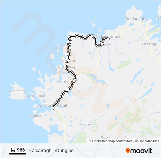 Plan de la ligne 966 de bus