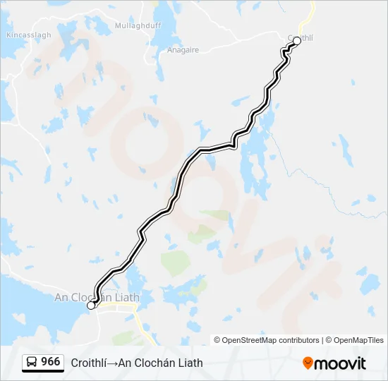 Plan de la ligne 966 de bus