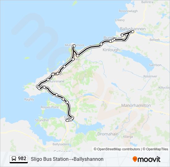 Plan de la ligne 982 de bus