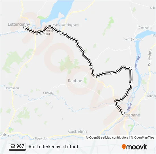 987 Bus Line Map