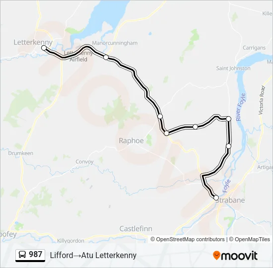 987 Bus Line Map