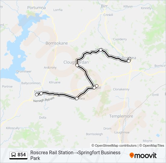 854 bus Line Map