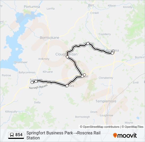 854 bus Line Map