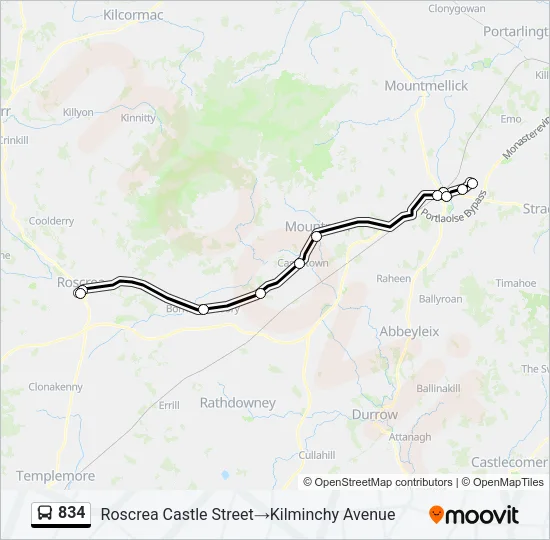 834 Bus Line Map