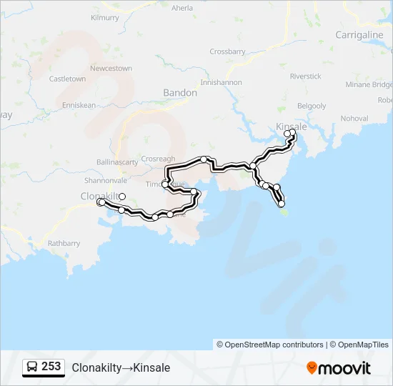253 Bus Line Map