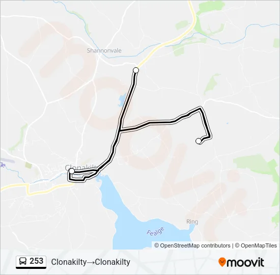 253 Bus Line Map