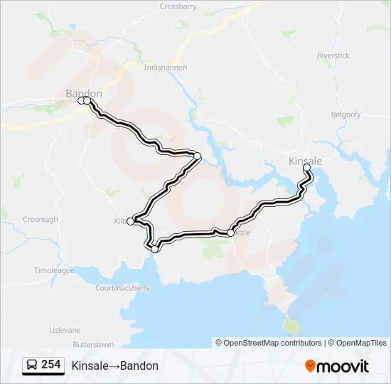 254 Bus Line Map