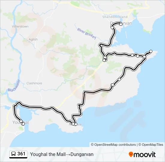 361 Bus Line Map
